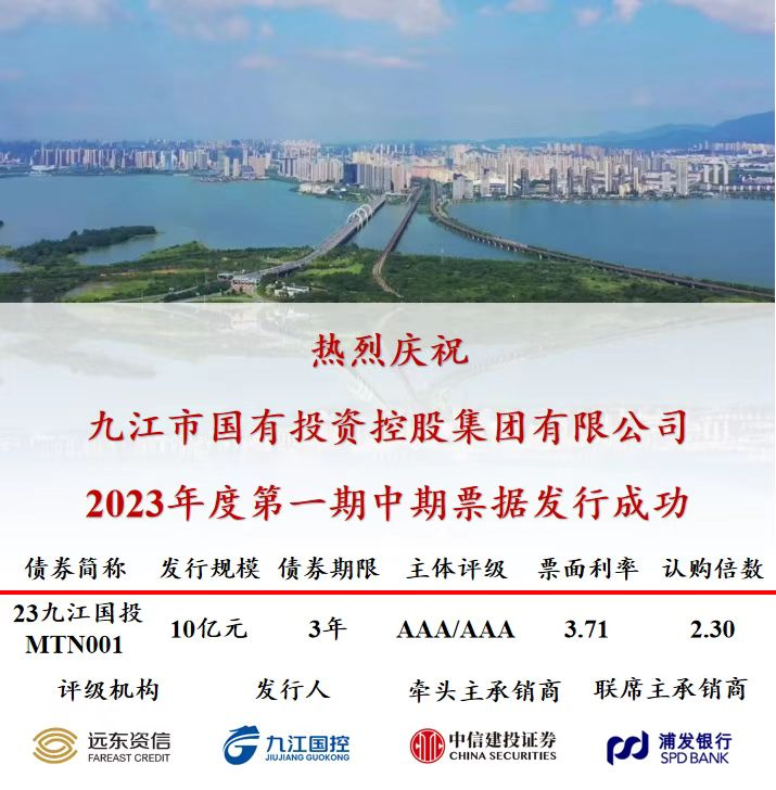喜報(bào)！市國控集團(tuán)成功發(fā)行10億元中期票據(jù)